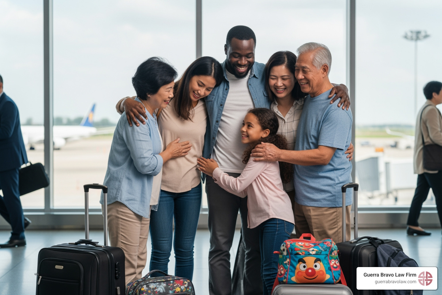 Family reunion at airport - Humanitarian parole lawyer
