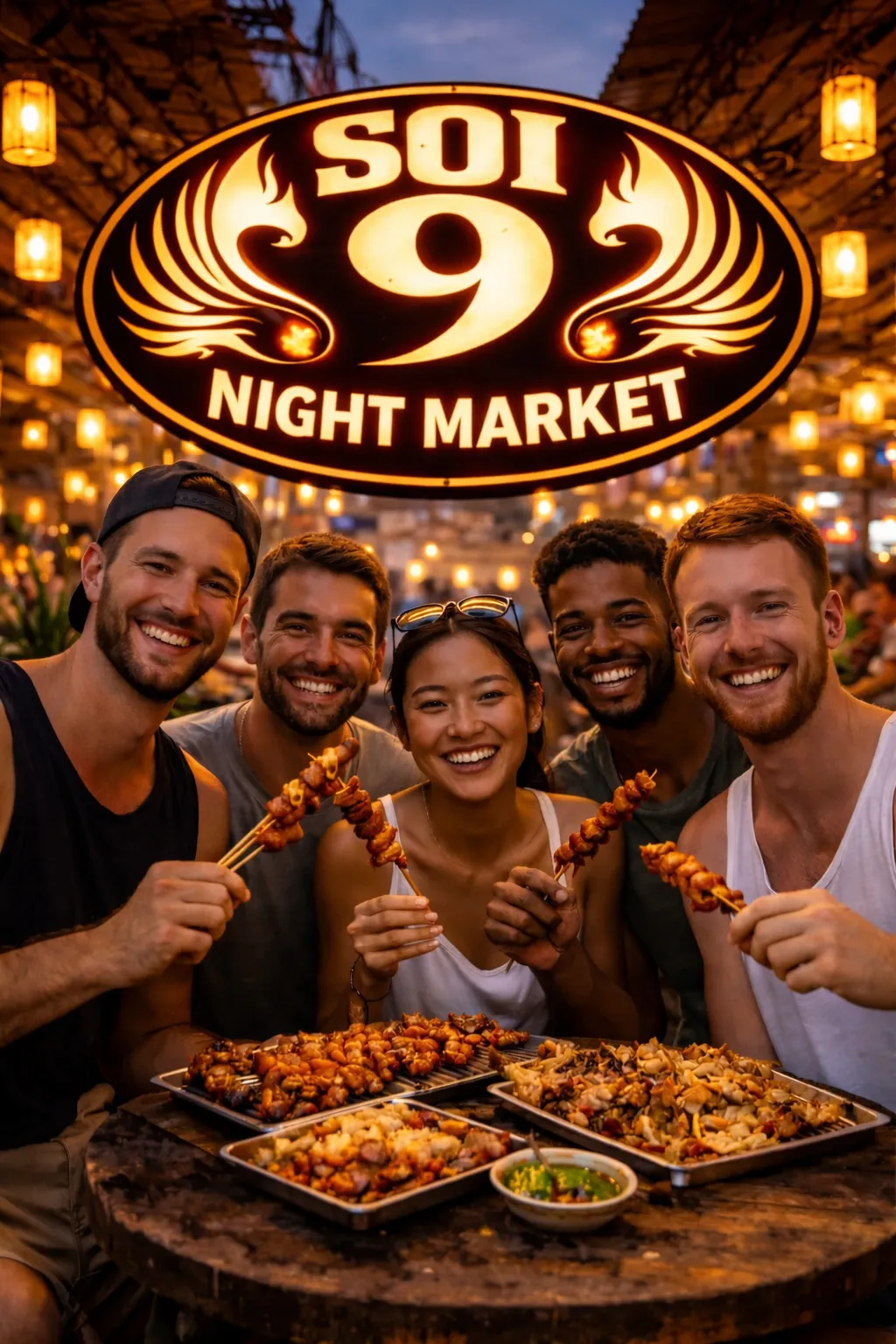 SOI 9 Night Market outdoor Thai street food experience with vendors, food stalls and night market atmosphere