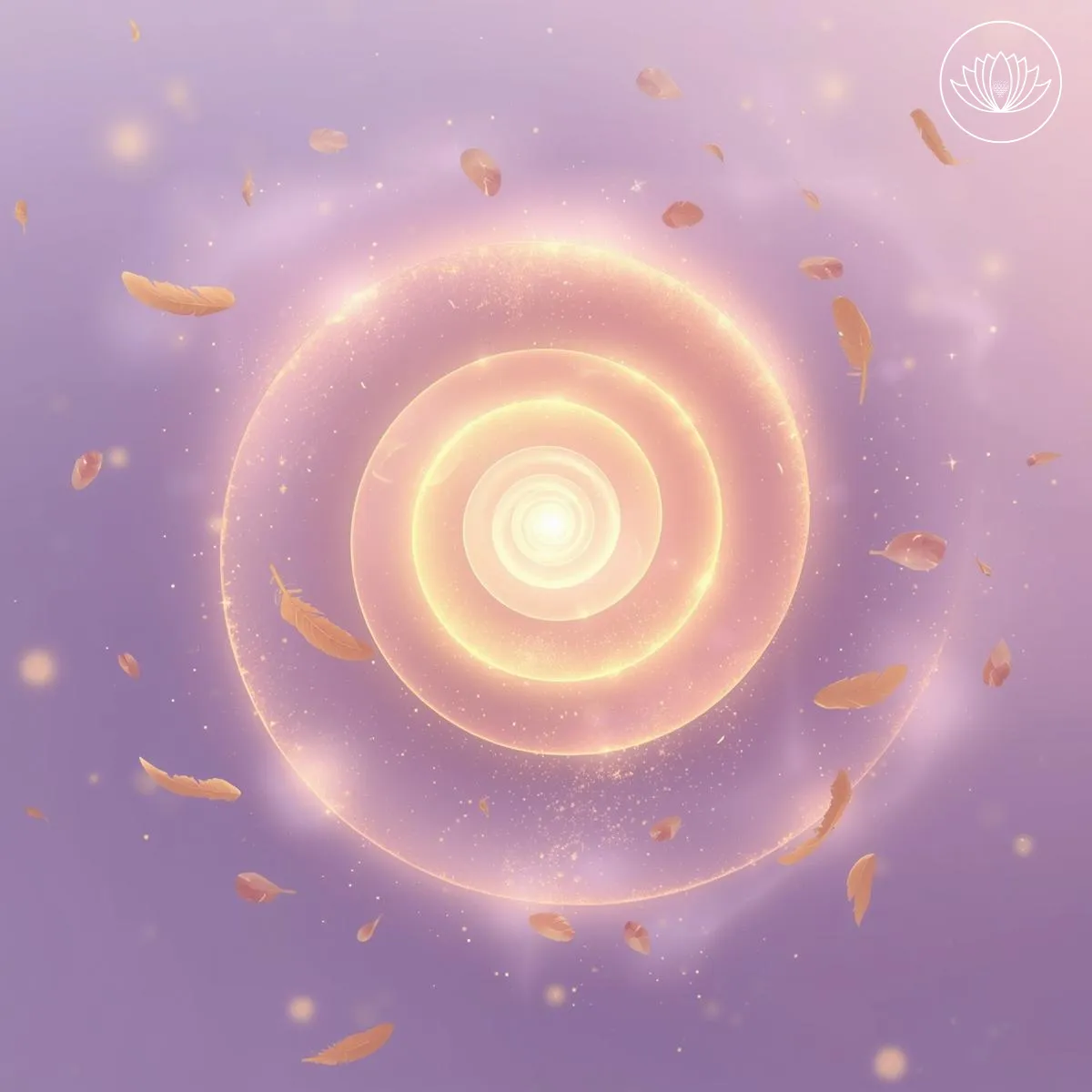 صورة مجردة لمسار لولبي متوهج من الضوء الذهبي وسط خلفية بنفسجية، ترمز للوضوح الداخلي والتحول بعد التحرر من الأنماط العالقة.