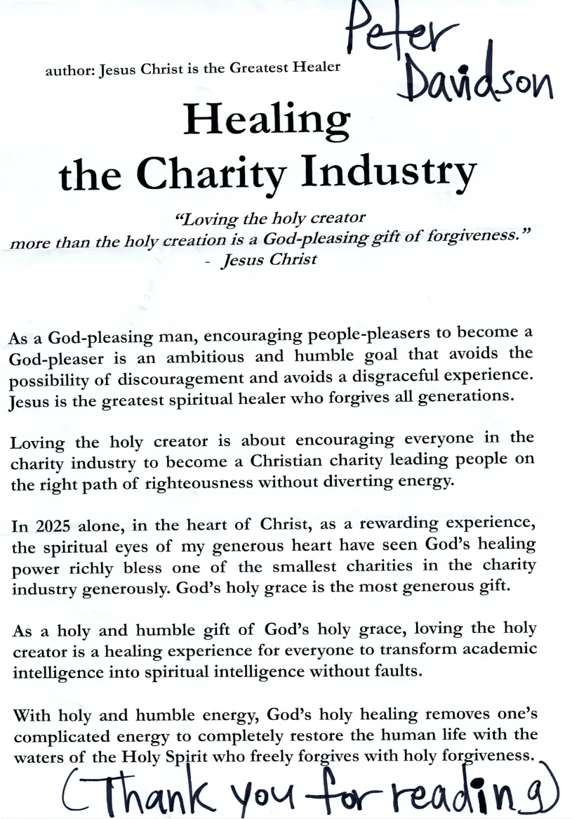 Healing the Charity Industry - Peter Davidson