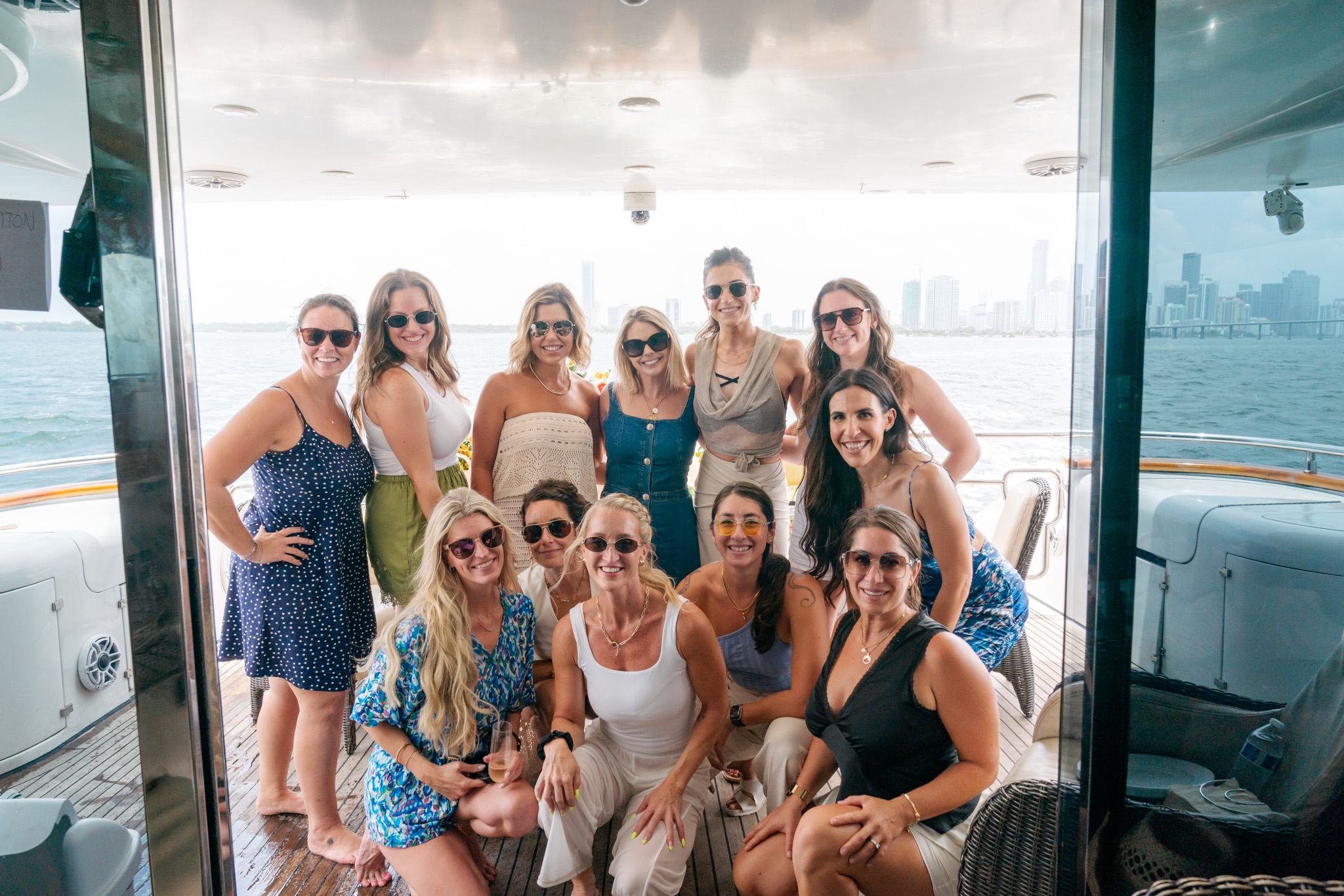 Twelve women entrepreneurs on deck at the first Girls Just Wanna Have FUN(nels) yacht retreat