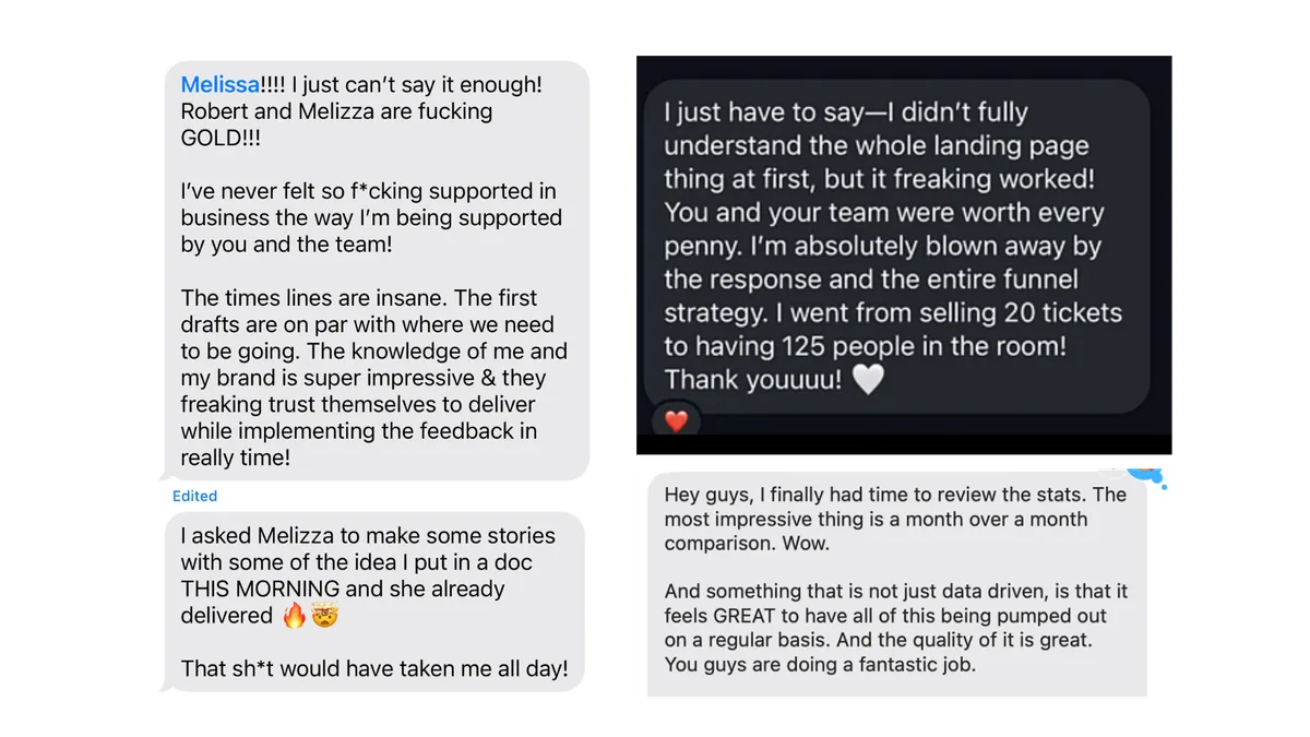 Client testimonials