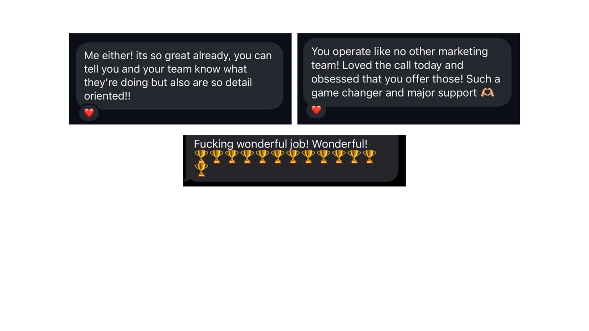 Client testimonials