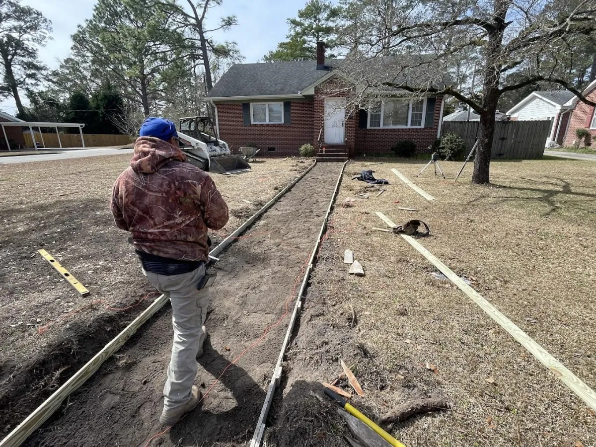 man walking on construction site