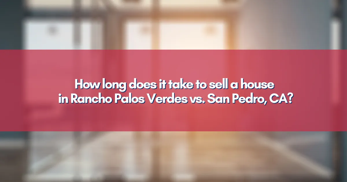 A scenic view overlooking the rooftops of Rancho Palos Verdes down to the San Pedro harbor.