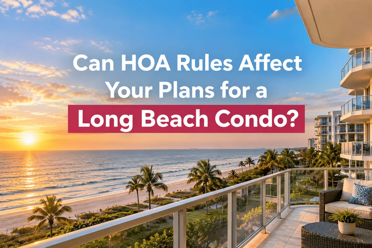 Long Beach condo with HOA rules and shared amenities.