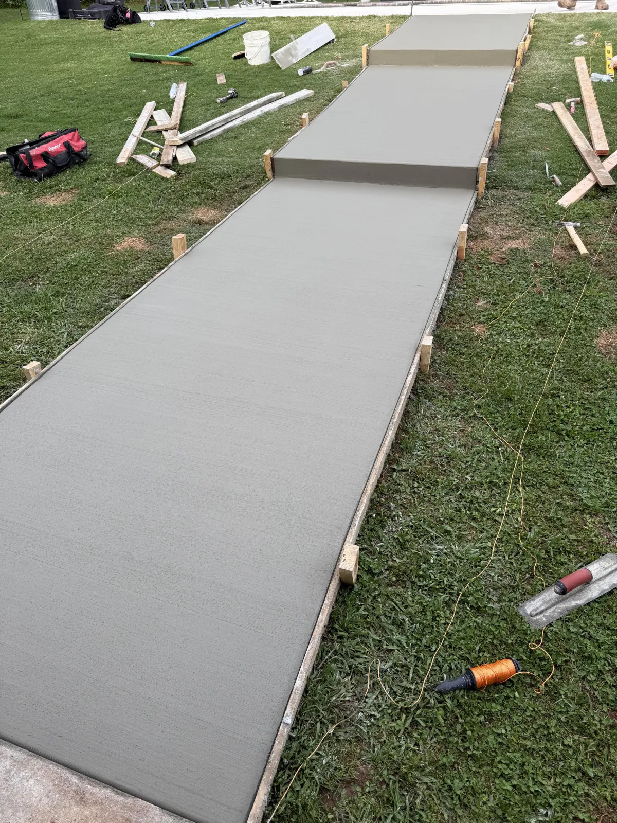 freshly poured concrete sidewalk in Rockmart, GA