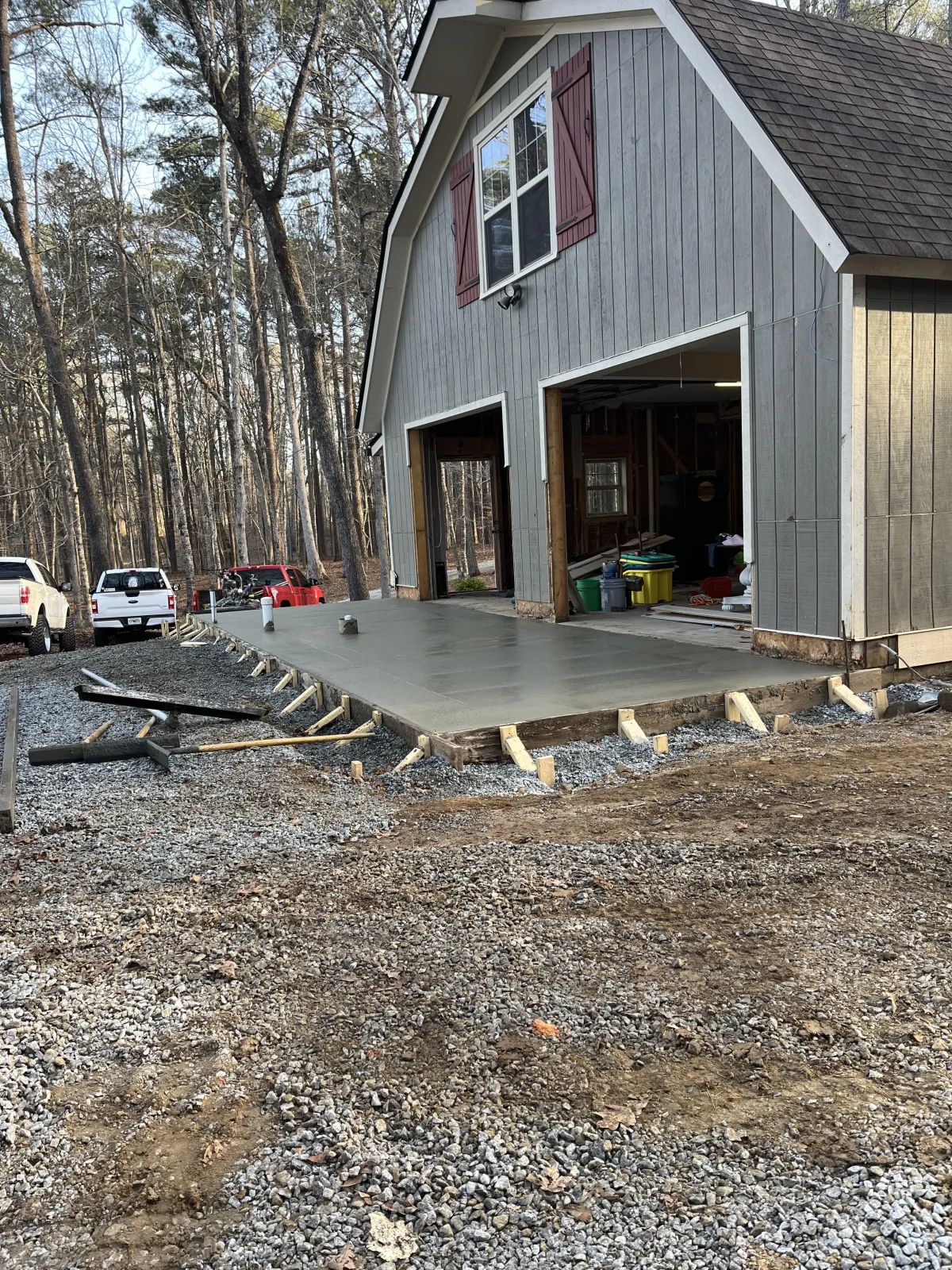 Patio slab for barn in Powder Springs, GA