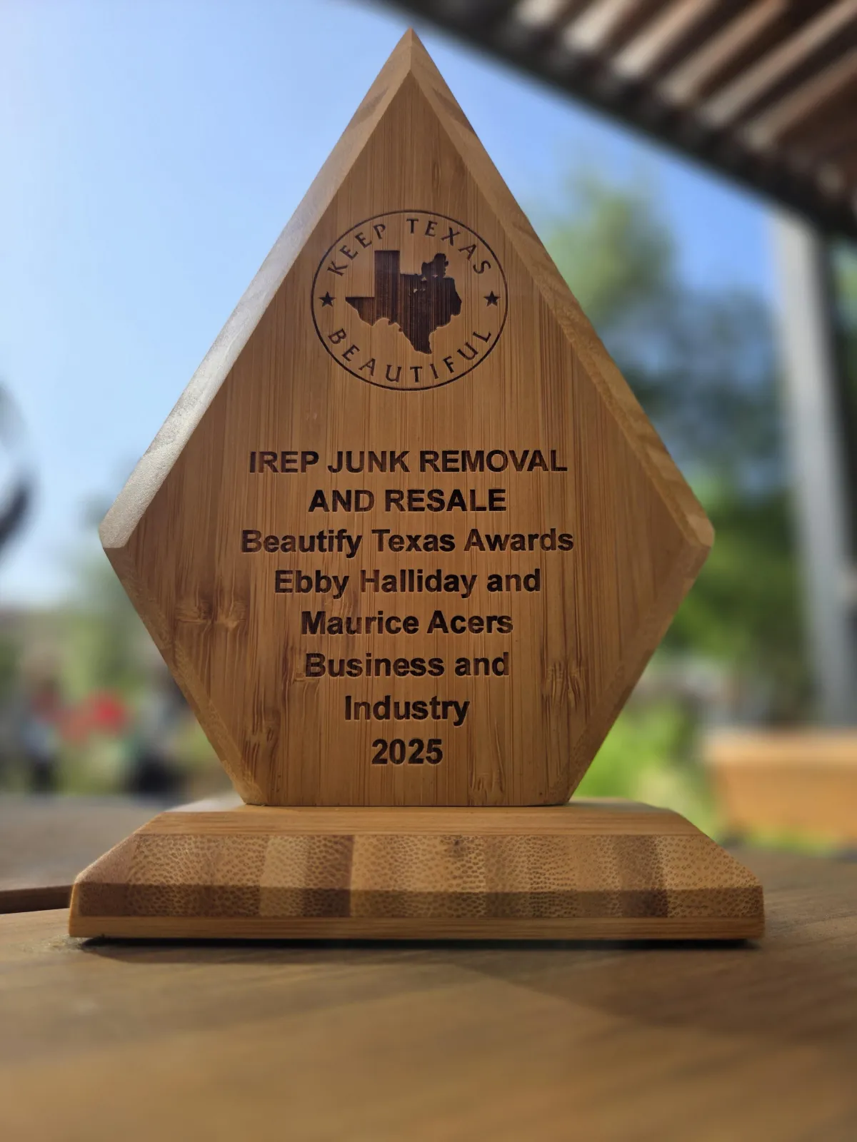 Keep Texas eautiful Business Industry awar 2025 IREP Junk Removal & Resale