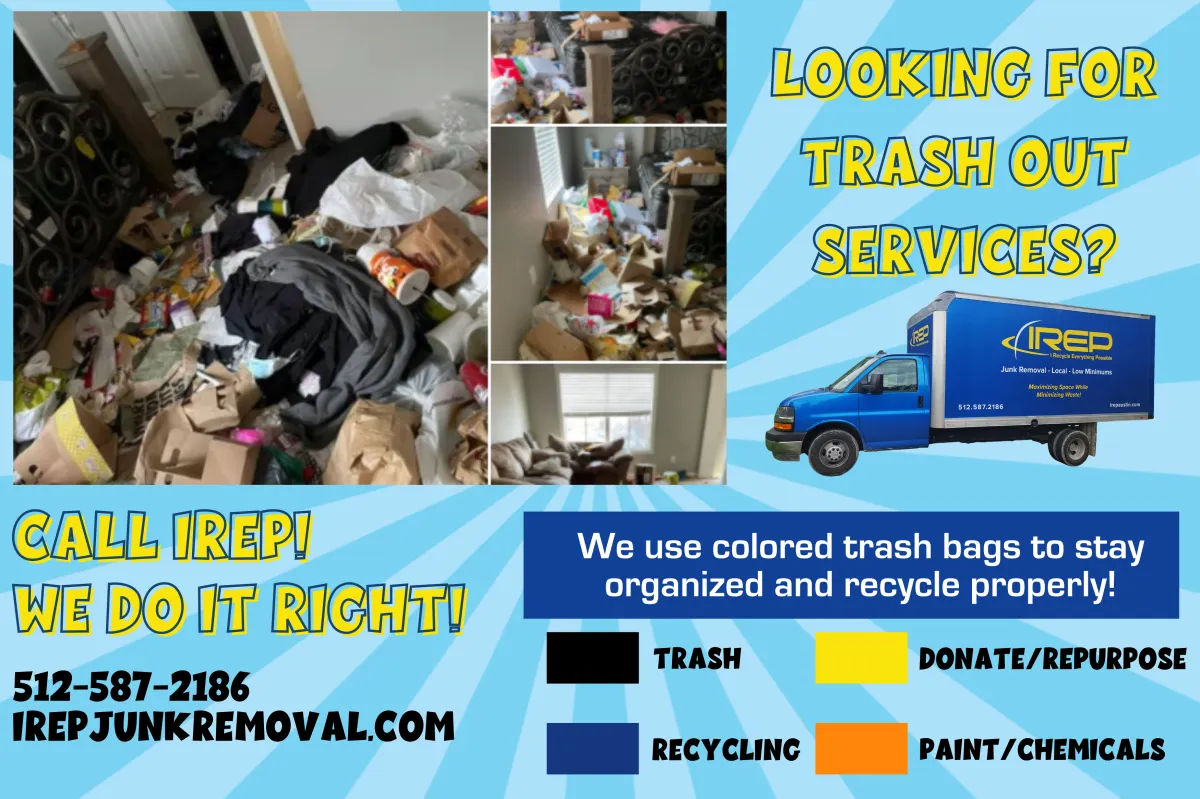 IREP Junk Removal trash Out cleanout process