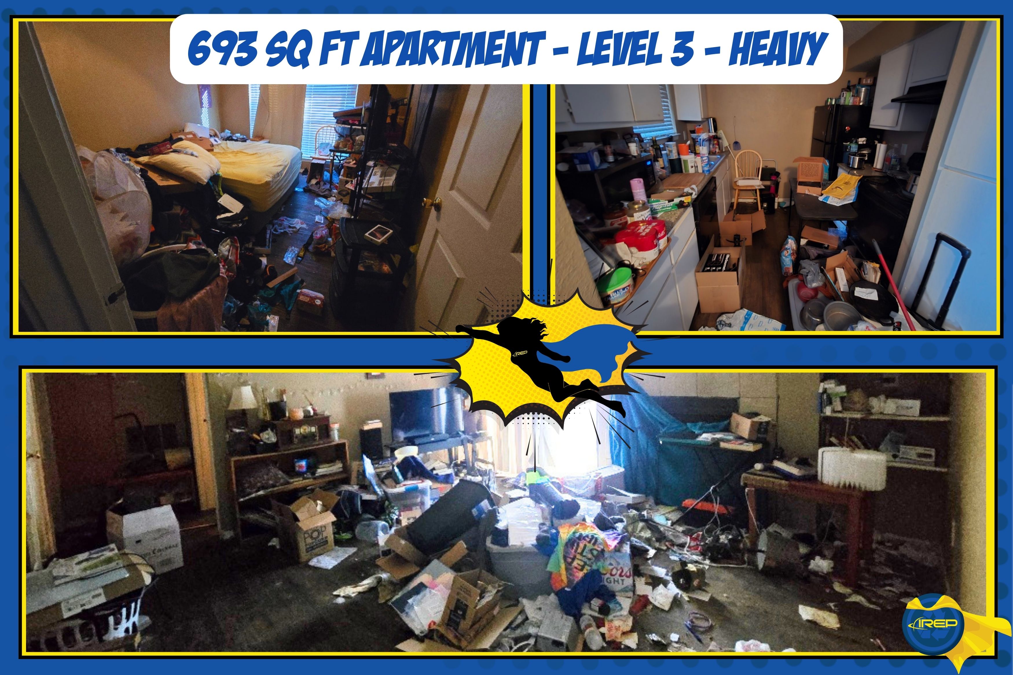 small apartment level 3 trash out