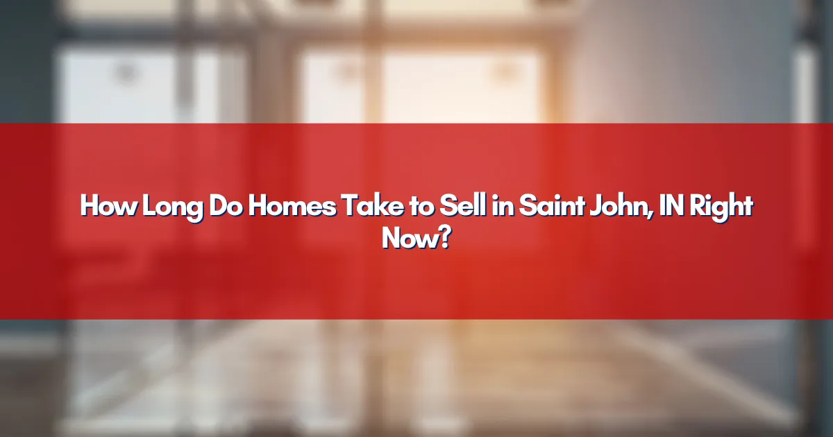 How Long Do Homes Take to Sell in Saint John, IN Right Now?