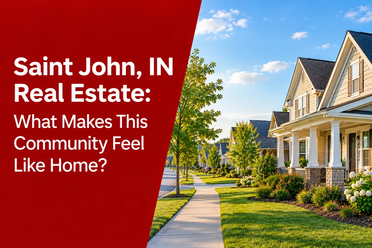 Saint John Indiana real estate homes in a welcoming suburban neighborhood