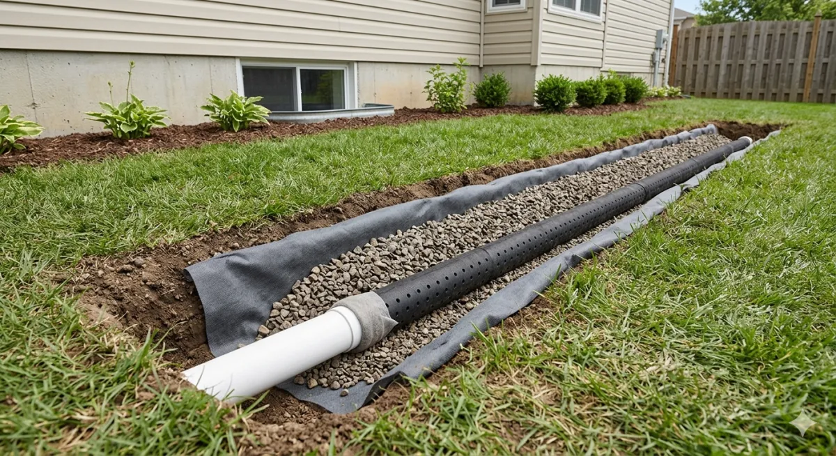 french drain installation