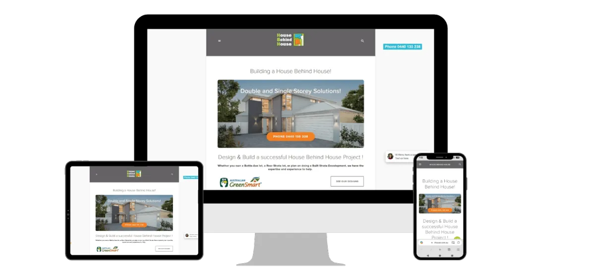 Website Design Perth example showcasing a responsive website for Perth Garage Door Showroom displayed on desktop, tablet, and mobile screens — highlighting professional, mobile-friendly web design for Perth businesses.