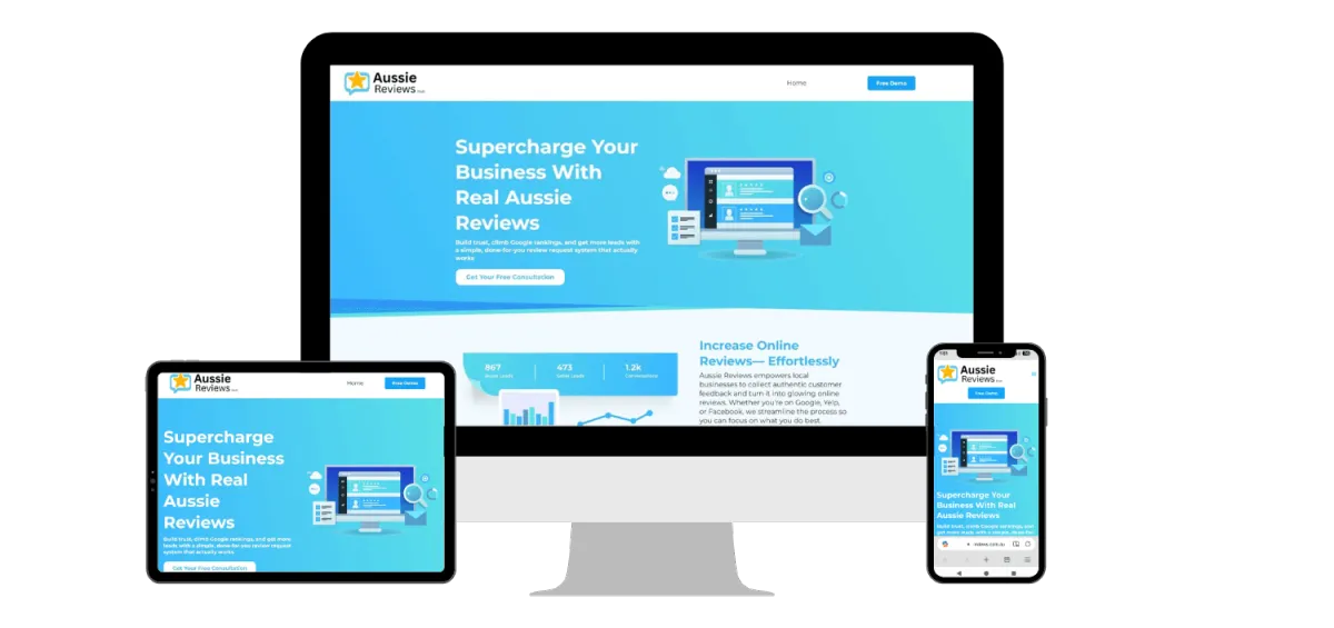 Website Design Perth example showcasing a responsive website for Perth Garage Door Showroom displayed on desktop, tablet, and mobile screens — highlighting professional, mobile-friendly web design for Perth businesses.