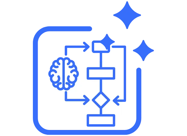 AI workflow icon representing AI-powered automation and intelligent process management.
