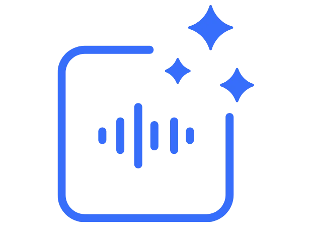 AI voice automation icon representing AI-powered voice assistant and call handling.