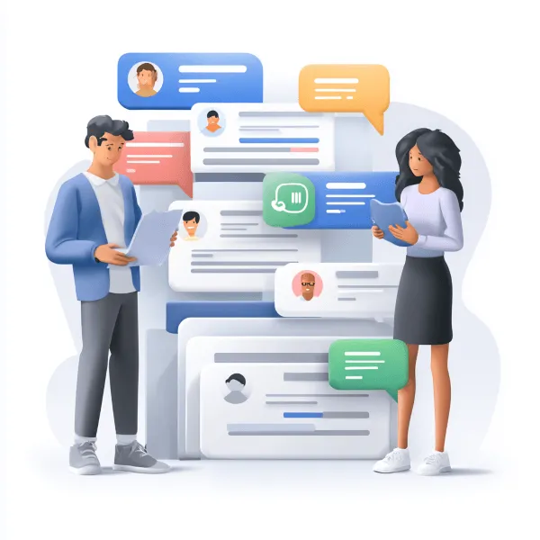 AI-powered automated data entry and organization with professionals reviewing digital records.