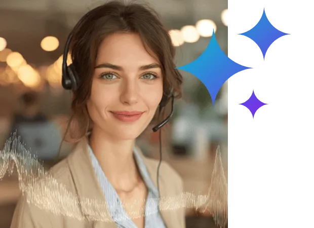 Professional virtual assistant wearing a headset answering business calls with confidence, representing 24/7 AI voice call handling