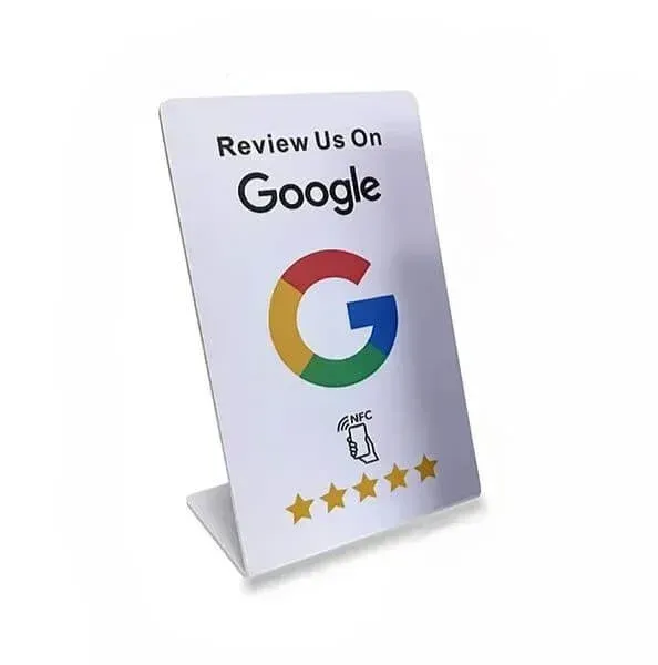 Google review stand for Perth business improving lead generation through customer feedback