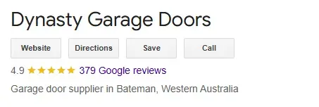 Perth garage door company Google Business Profile with strong reviews supporting customer acquisition