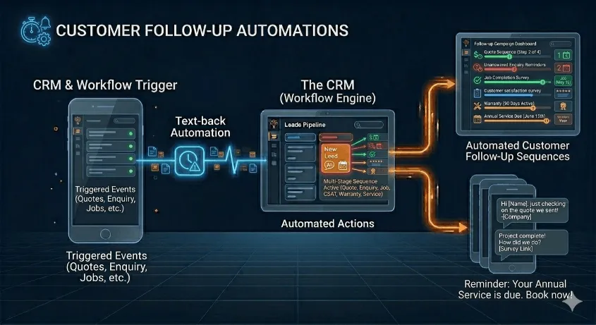 Automated email and SMS thread follow-up interface