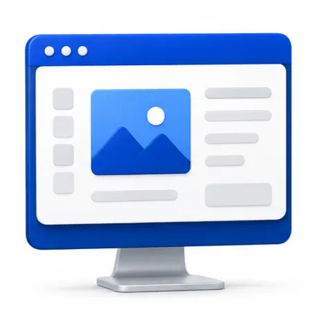 Icon of a laptop with a checkmark on the screen, representing a professional look.