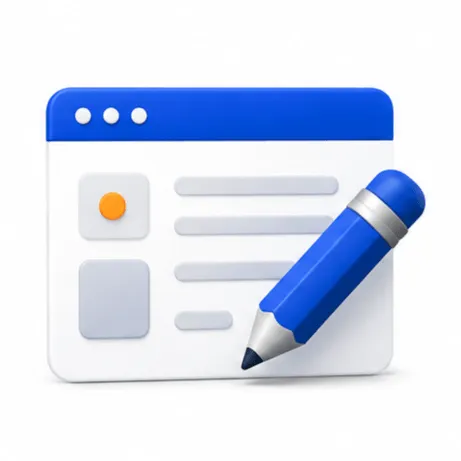Icon of a pen writing on a document, representing editing capability.