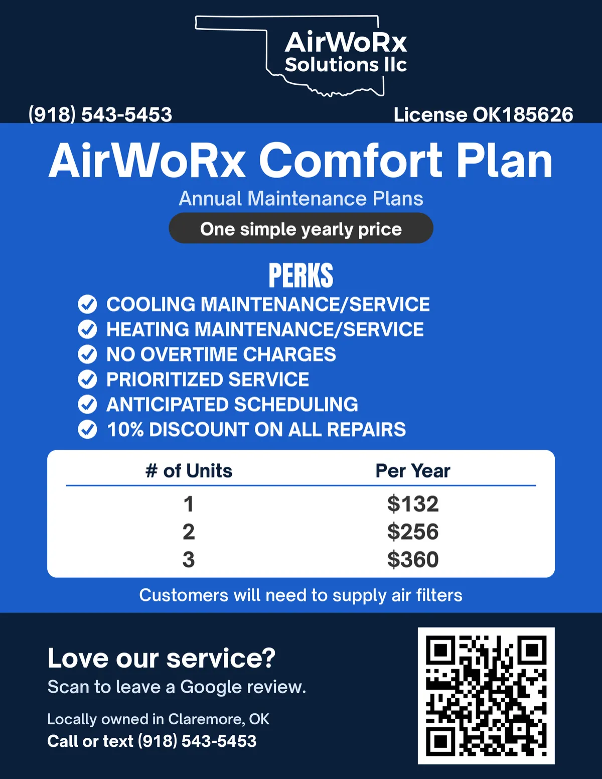AirWoRx Comfort Plan brochure