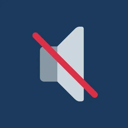 Icon of a muted speaker symbolizing silent security systems, highlighting the limitations of traditional camera solutions.