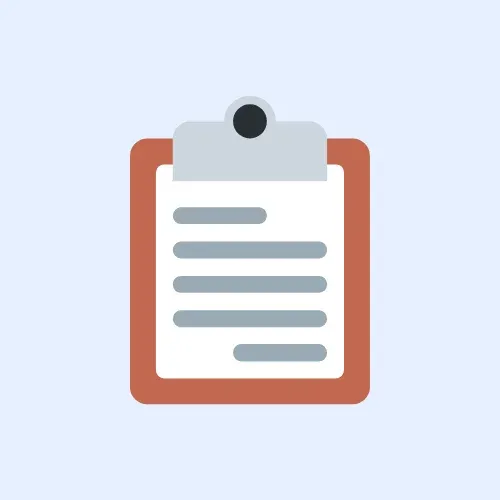 Clipboard with document, symbolizing compliance documentation and security policy development for cybersecurity solutions.