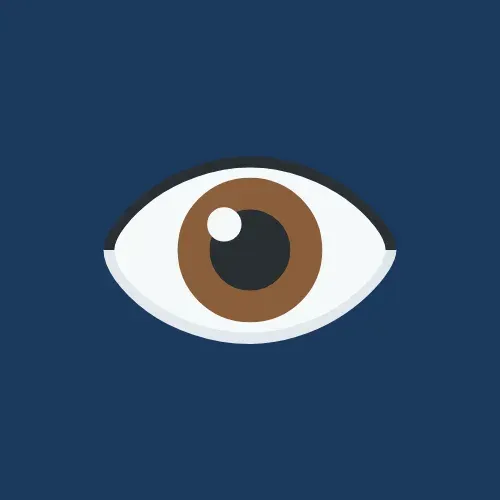 Eye icon representing continuous monitoring and vigilance in cybersecurity.