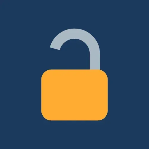 Unlocked padlock symbol representing cybersecurity vulnerabilities and the importance of strong password protection in preventing breaches.