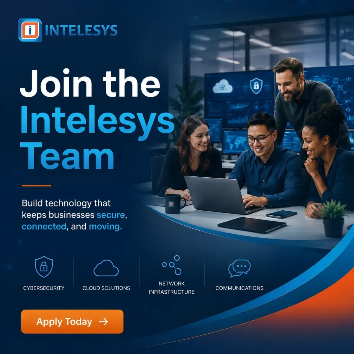 Intelesys Technology Team and Professional Workspace Collage