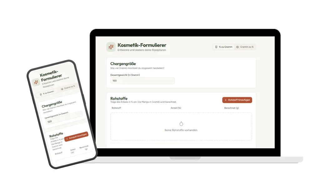 Kosmetik-Formulierer – Rechner & Tool
