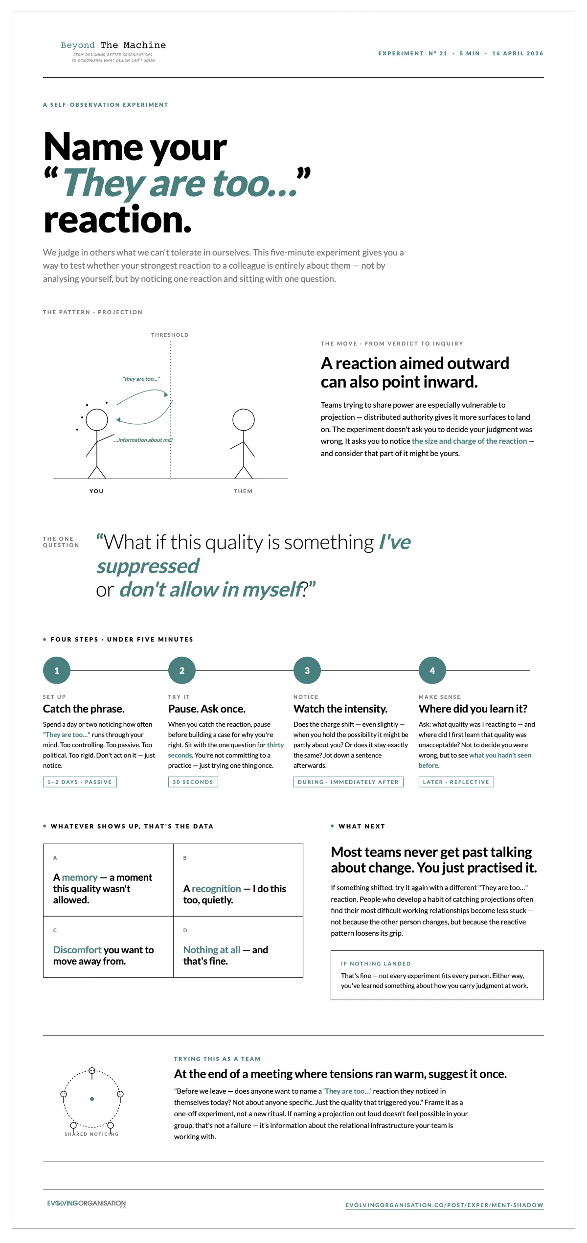 #22 EXPERIMENT: Name your "They are too..." reaction