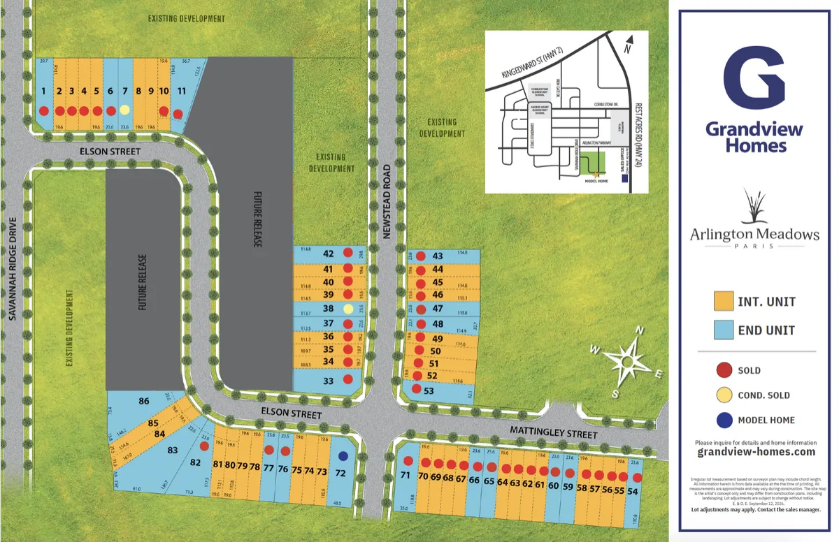 Arlington Meadows Community Master Site Plan and Lot Architecture Placeholder