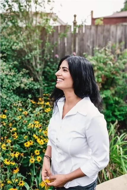 Julie Brar outside in her garden