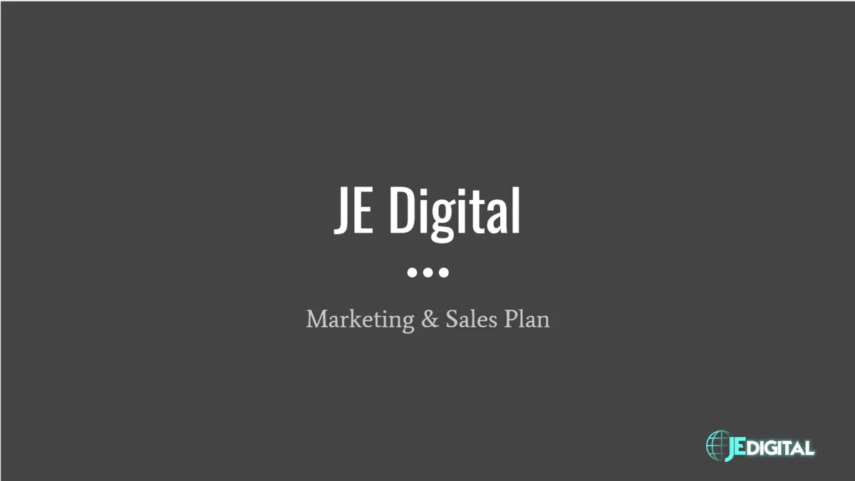 je digital marketing & sales plan