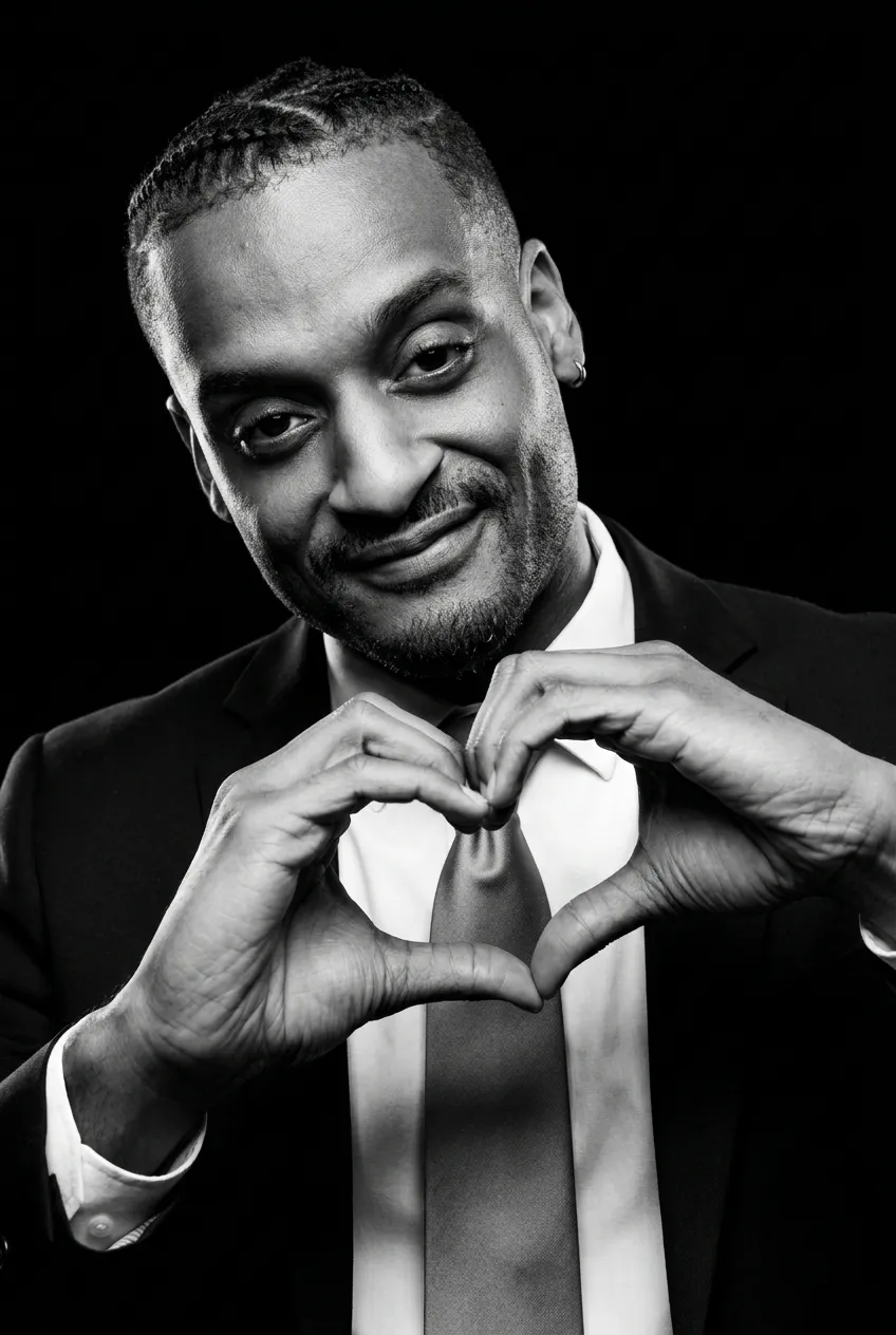 High-fashion portrait of the author, Ace of Hearts