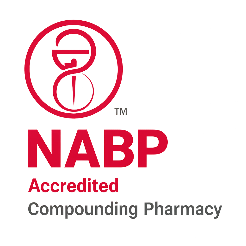 NABP Accredited Compounding Pharmacy badge, showing TrimMedRx medications are dispensed through licensed and certified U.S. pharmacies