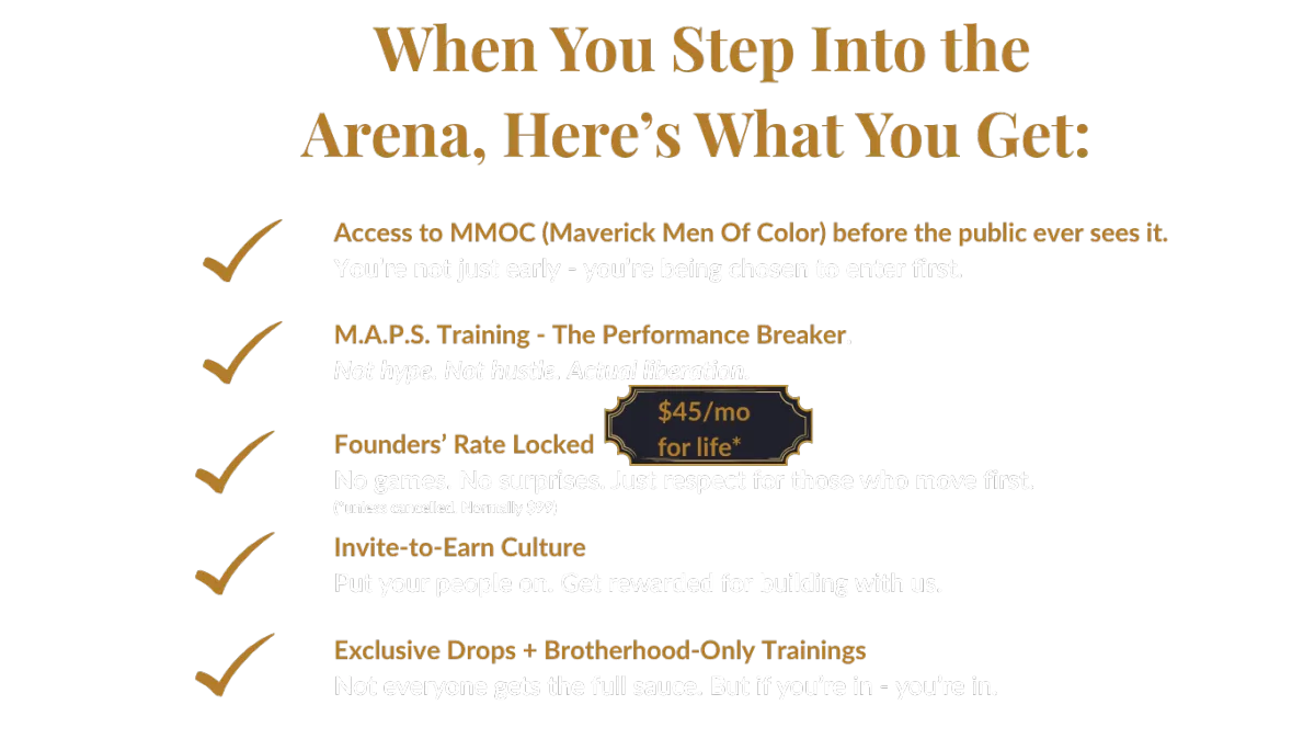 Checklist of Maverick waitlist bonuses including MAPS training and early access