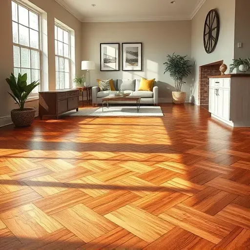 polished hardwood flooring in herringbone pattern transitions into cozy living area with tasteful decor in Stafford VA