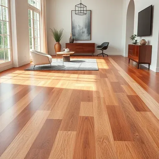 Completed flooring project in Herndon VA features hardwood and tile blending, showcasing craftsmanship in a stylish interior.