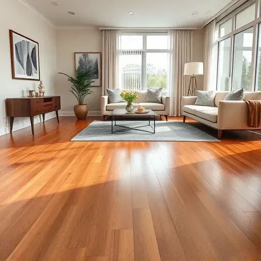 Polished hardwood flooring in a modern Fairfax VA room with elegant furniture and soft natural light.