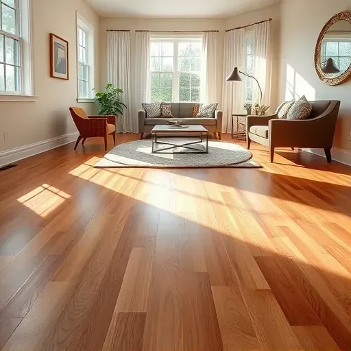 Spacious Centreville room featuring stunning hardwood flooring, large windows, and modern furniture for an inviting atmosphere.