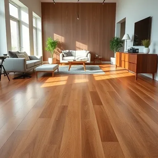 Elegant hardwood flooring installation in Great Falls VA showcasing rich tones and intricate patterns in a sophisticated interior.