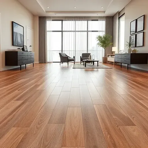 Luxury vinyl plank flooring showcases rich wood grain textures in a modern high-end Alexandria VA interior with soft natural light.