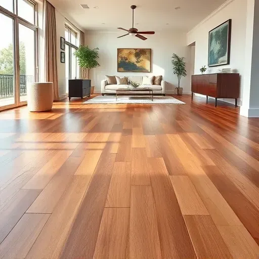 Luxury vinyl plank flooring in a modern Alexandria VA home, showcasing rich textures and warm colors in elegant design.